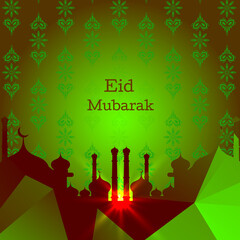 Abstract Eid Mubarak Islamic vector background design