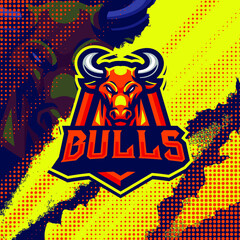 Bulls mascot logo design illustration