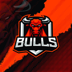 Bulls mascot logo design illustration