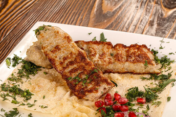 Minced meat kebab grilled barbeque