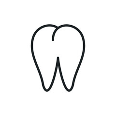 tooth dentist clinic symbol line black icon on white background