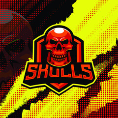 Skulls mascot logo design illustration
