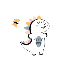 Cute dinosaur vector illustration