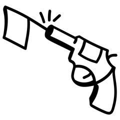 
Have a look at this mesmerizing doodle icon of prank gun 

