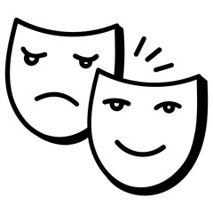 
Creatively well designed doodle icon of funny masks 

