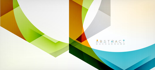 Transparent hexagons geometric shapes abstract background