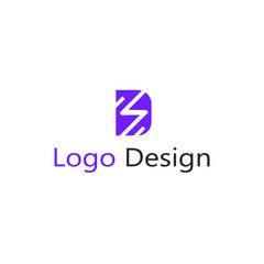 abstract letter Z logo in purple color box