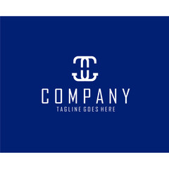 abstract logo combined letter C cut in the middle