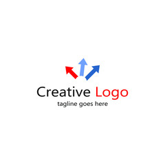 Abstract logo multiple arrows of various colors