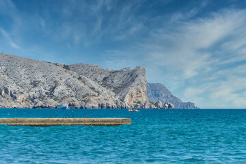 Black sea. View of Mount Alchak.  