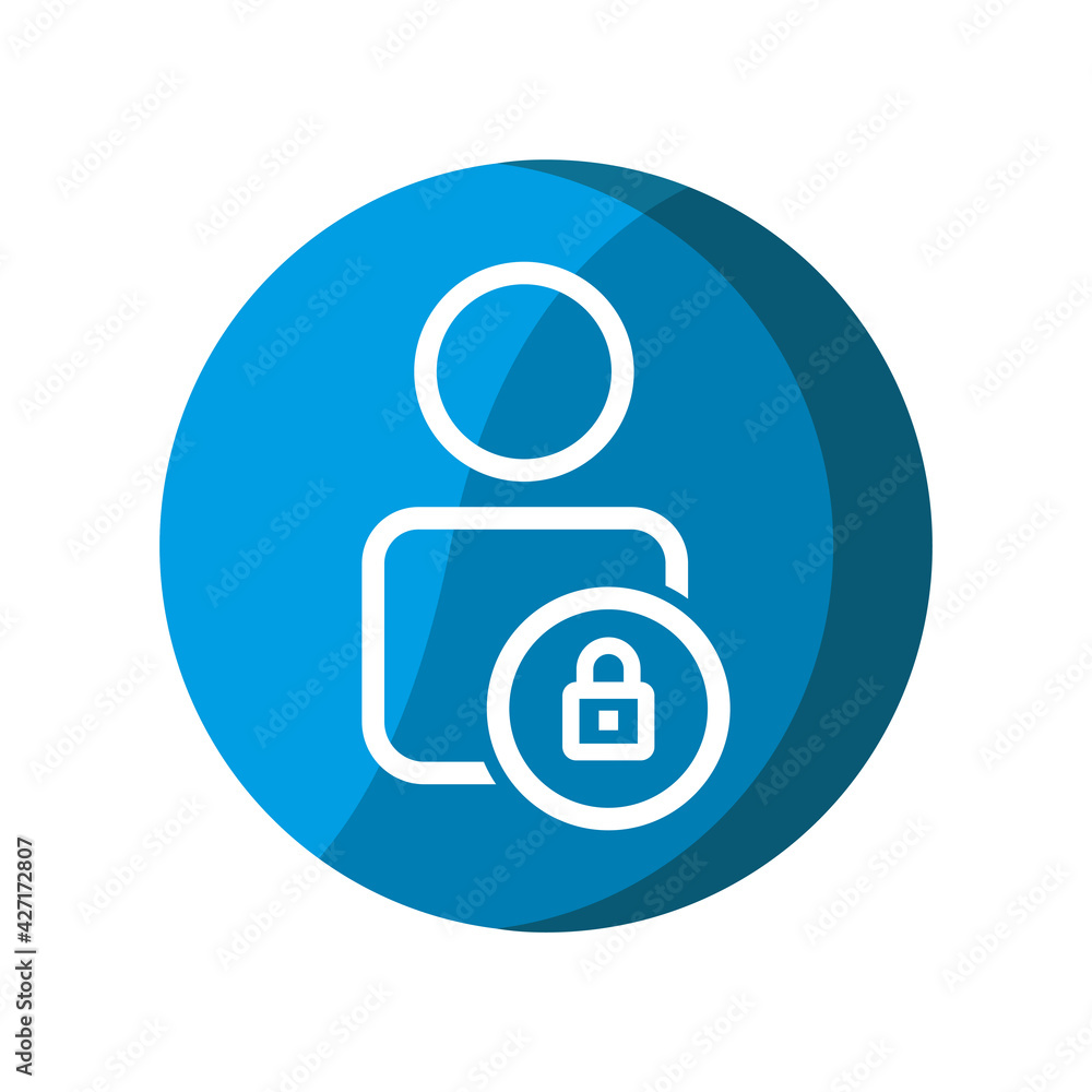 Aufkleber user with lock icon. locked user. editable stroke. simple illustration mobile concept, web design, a