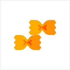 Farfalle, Pasta Flat Icon Logo Illustration Vector Isolated. Italian Food, Pasta, and Restaurant Icon-Set. Suitable for Web Design, Logo, App, and Upscale Your Business.