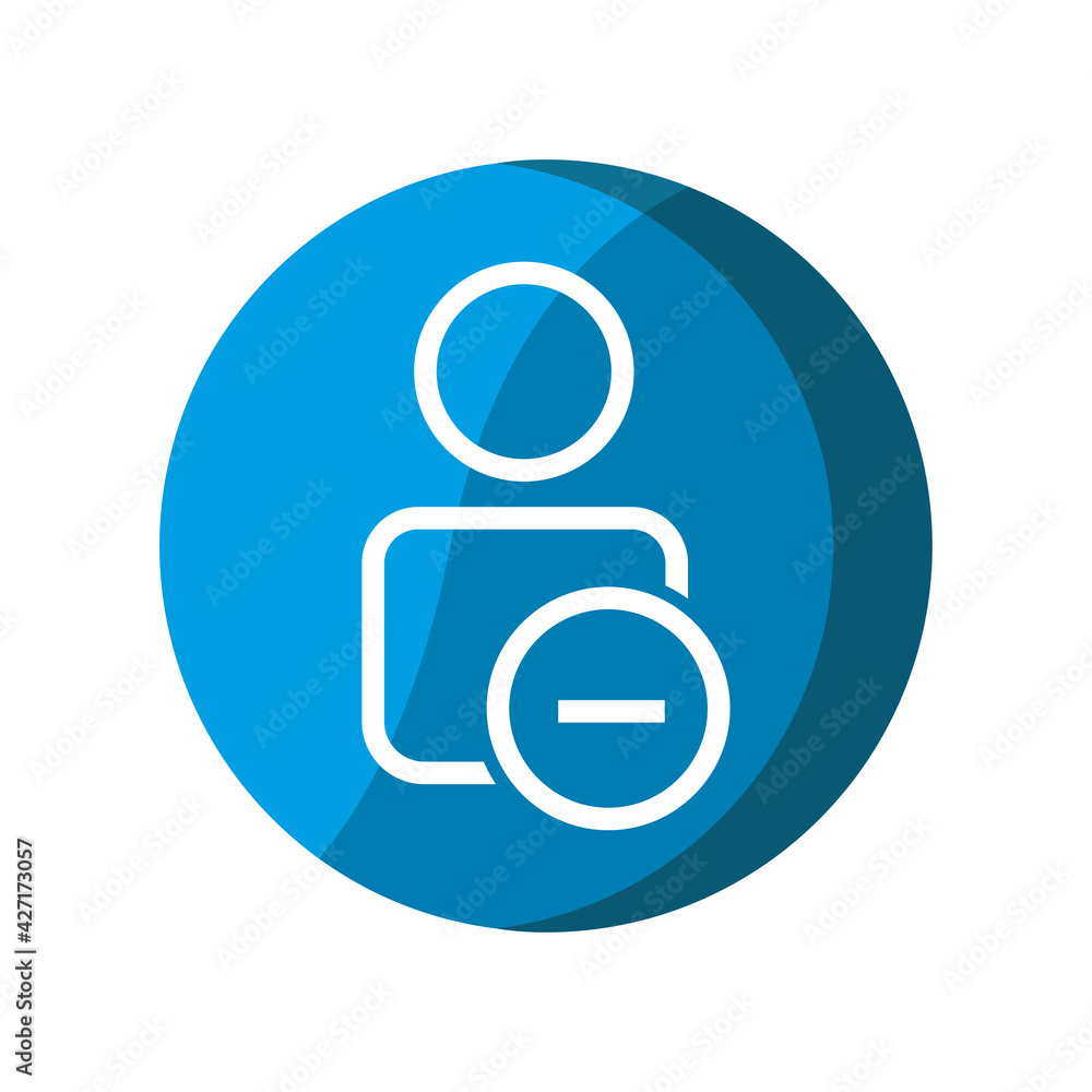 Aufkleber user with delete icon. simple illustration mobile concept, web design, application, ui. design templ