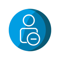 User with delete icon. Simple illustration mobile concept, web design, application, UI. Design template vector