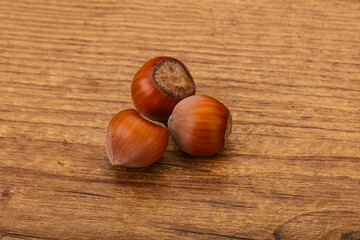 Hazelnut heap isolated over background