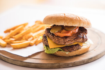 a fresh and tasty hamburger