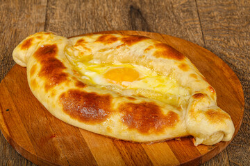 Traditional Georgian Khachapuri with cheese