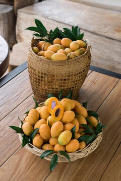 plango In a basket on a wooden background