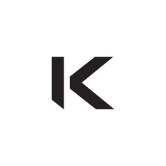 letter k simple geometric motion arrows logo vector