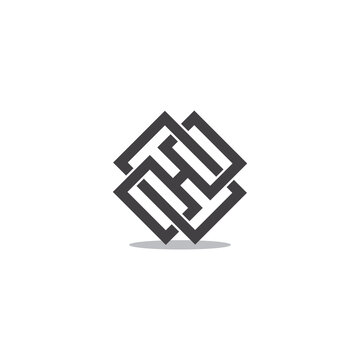 letter xh linked overlap design geometric simple logo vector