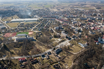 Fototapeta premium Aerial view of Talsi town, Latvia. 