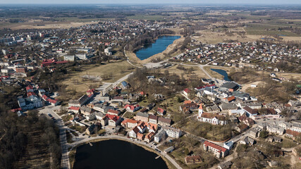 Aerial view of Talsi town, Latvia. 