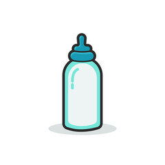 Flat design baby bottle vector graphics