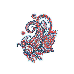 Damask isolated paisley vector floral ornament