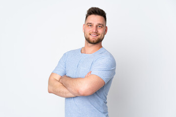 Obraz premium Russian handsome man over isolated background with arms crossed and looking forward