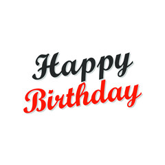 black and orange happy birthday sentence with a shadow behind it