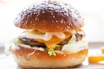 a fresh and tasty hamburger