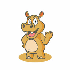 Cartoon funny hippo.