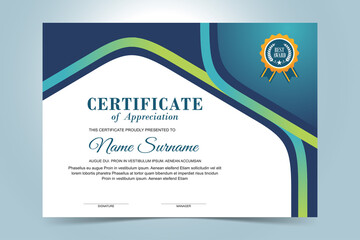 Elegant Certificate template, with modern abstract shape design 