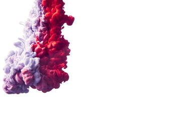 Ink in water over white background