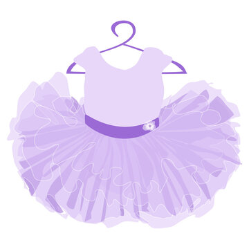 vector image of a children's puffy tutu dress in purple