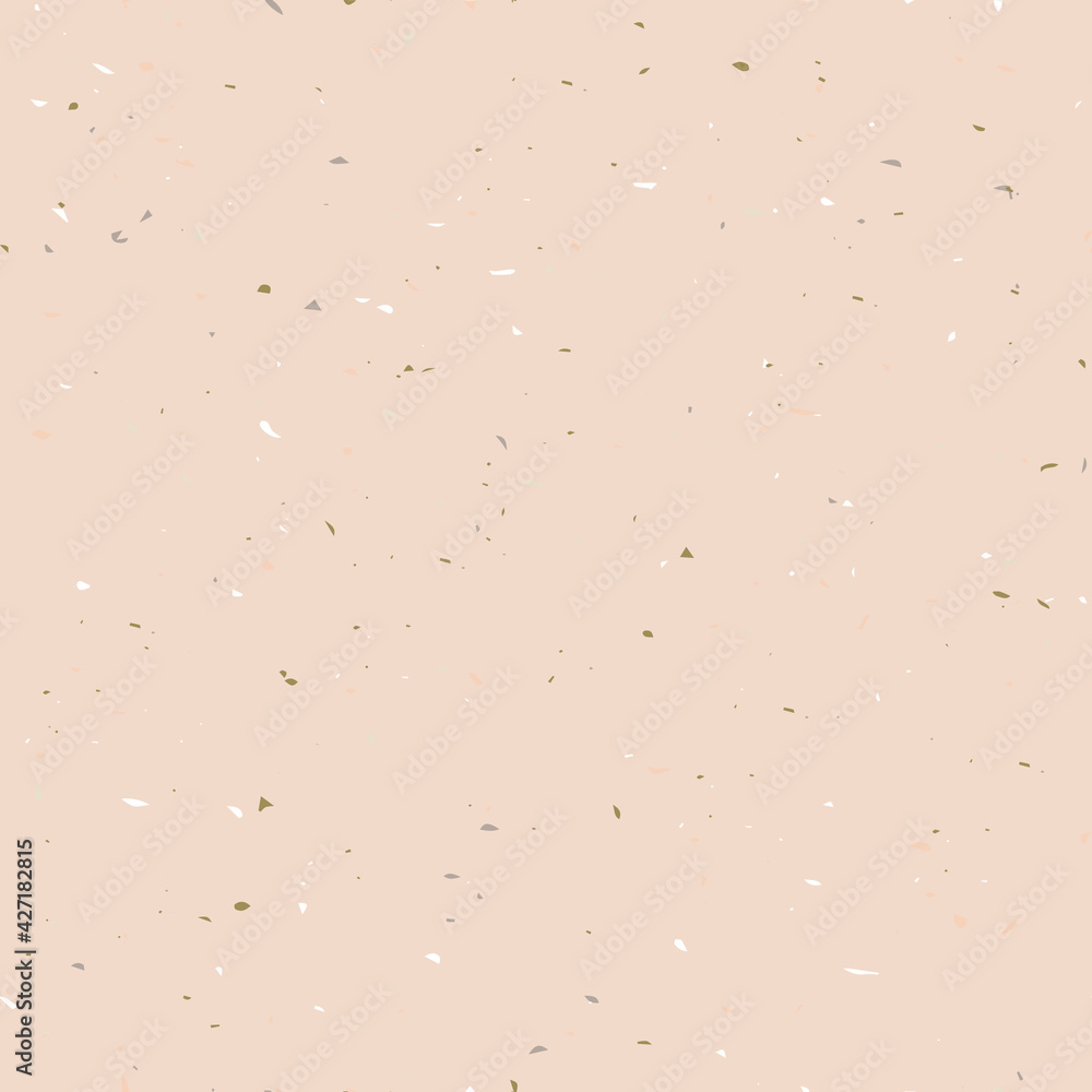Poster Terrazzo flooring textured surface modern abstract pattern. Vector seamless abstract repeat with chips of marble or granite in soft pastel  colors.