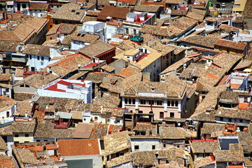 Panoramic view of Xativa town, Valencia, Spain