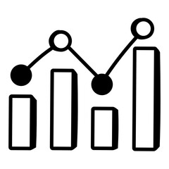 
Business chart hand drawn icon is easy to use 

