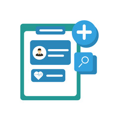 health document, doctor's report on patient's health, vector illustration