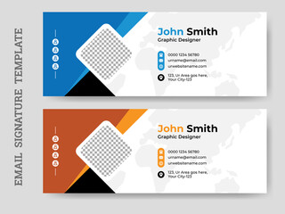 Corporate Email Signature in Abstract Shape.