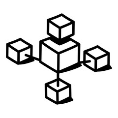 
Well designed doodle icon of blockchain 

