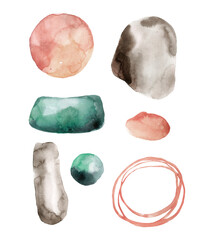 Watercolor hand drawn graphic elements