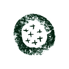 Green abstract organic shape for creating eco friendly sign design, environmentally friendly symbol, environmental poster, natural organic cosmetic label, vegan shop emblem in trendy hand-drawn style.