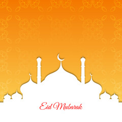 beautiful mosque scene eid mubarak background