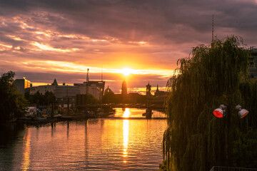 sunset over the river Spree Berlin