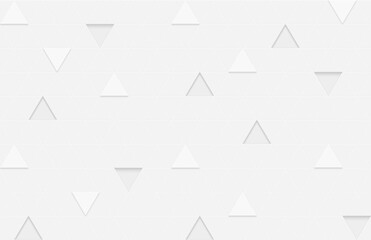 3d triangle seamless pattern. White ceramic tile background. Triangular mosaic texture.