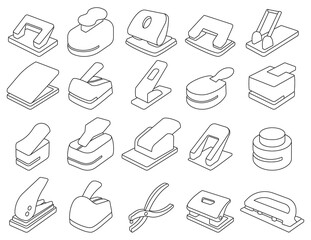 Stapler vector outline set icon. Vector illustration puncher on white background. Isolated outline set icon stapler.