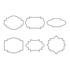 Abstract art banner, poster, greeting card. Trendy retro vector ornament template. Vintage black frame set, great design for any purposes.