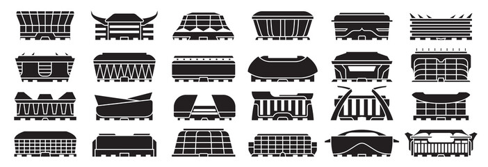 Sport arena vector illustration on white background. Isolated black set icon stadium. Vector black set icon sport arena. © VectorVicePhoto