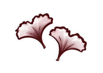 Pair of ginkgo leaves. Monochrome in brown colors